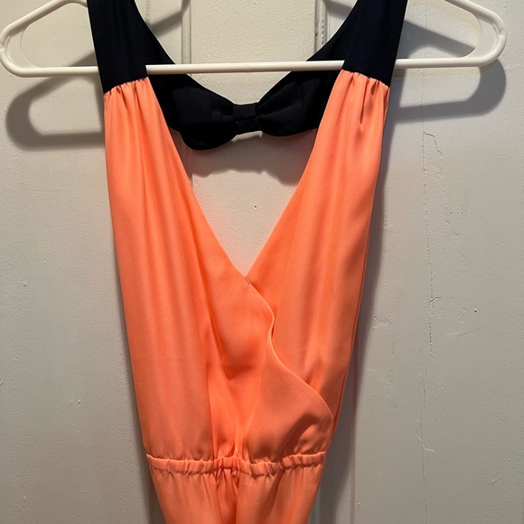 American Eagle Outfitters Dress Size Small Peach/Salmony color Navy Blue Trim - Picture 5 of 6